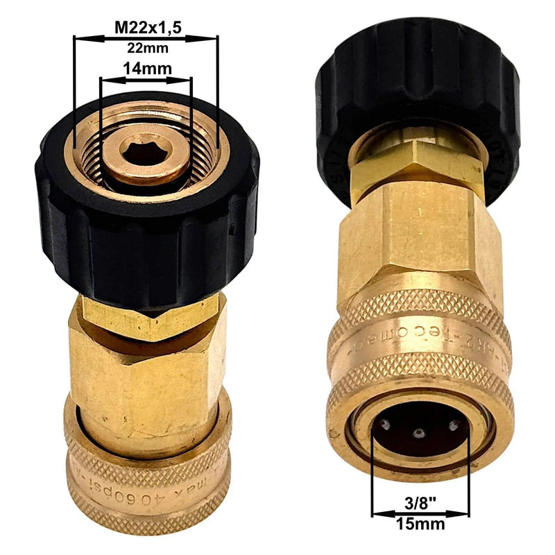 Hochdruckreiniger Schnellkupplung Buchse 3/8" mit M22x1,5 IG Handverschraubung - hochdruckreiniger-schnellkupplung-buchse-3-8-mit-m22x1-5-ig-handverschraubung von M&M Smartek®