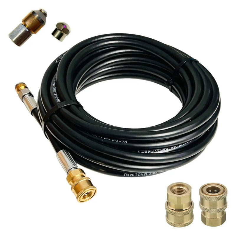 Rohrreinigungsschlauch 1/4" Schnellkupplung für Kärcher Kränzle etc. + 2x Düsen - rohrreinigungsschlauch-1-4-schnellkupplung-fur-karcher-kranzle-etc-2x-dusen von M&M Smartek®