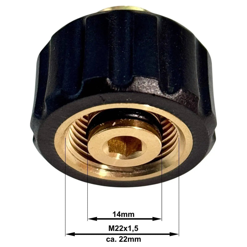 Quick Connect Hochdruckadapter passend für Parkside Stecknippel auf M22 IG - quick-connect-hochdruckadapter-passend-fur-parkside-stecknippel-auf-m22-ig von M&M Smartek