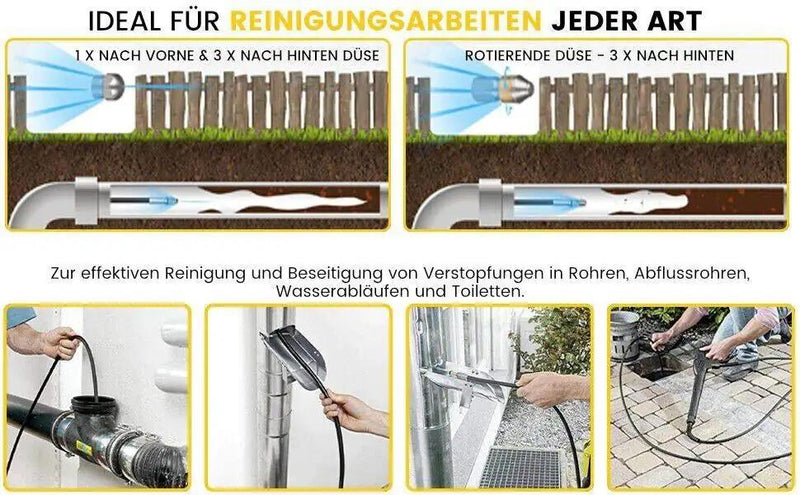Rohrreinigungsschlauch 1/4" Schnellkupplung für Kärcher Kränzle etc. + 2x Düsen - rohrreinigungsschlauch-1-4-schnellkupplung-fur-karcher-kranzle-etc-2x-dusen von M&M Smartek®