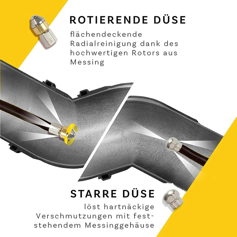 3 - 100m - Rohrreinigungsschlauch Profi SET Hobby 4-teilig für Kärcher HD etc.