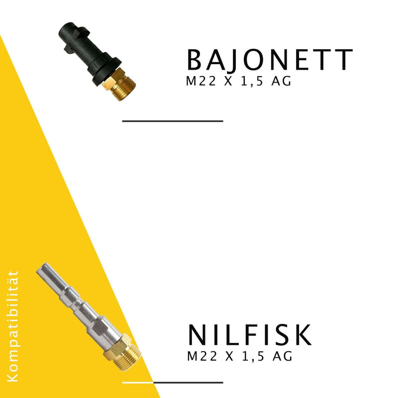 Rohrreinigungsschlauch für Kärcher Kränzle NILFISK ALTO 12-tlg inkl. Düsen-Set