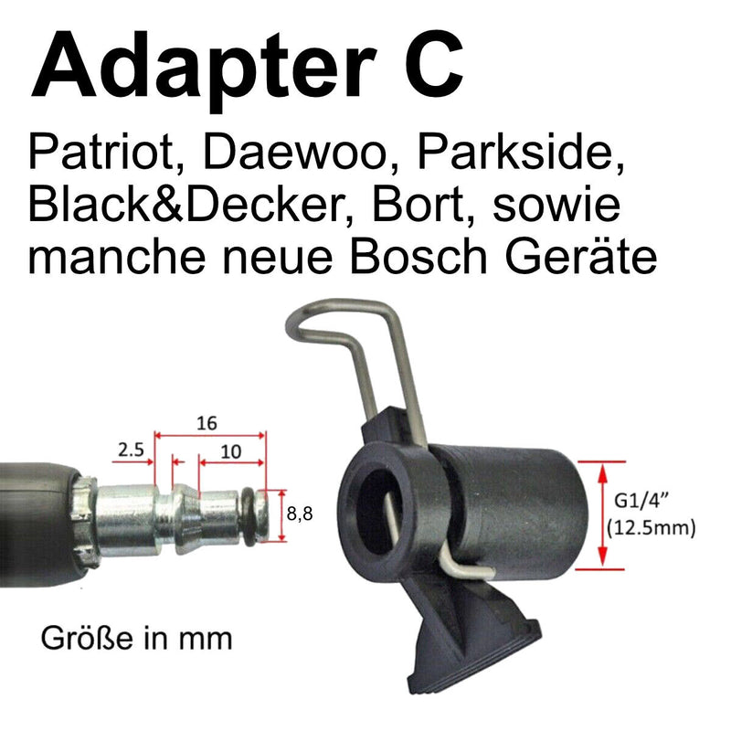 Schlauchverbinder Adapter von Nifisk Parkside B&D Lavor zu Kärcher Quick Connect