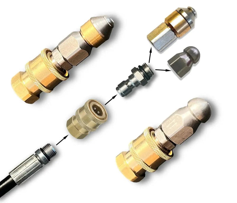 Rohrreinigungsdüse rotierend / starr 1/4" IG für Kärcher Nilfisk Schnellkupplung - rohrreinigungsduse-rotierend-starr-1-4-ig-fur-karcher-nilfisk-schnellkupplung von M&M Smartek®