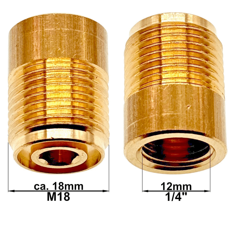 Adapter Gewinde M18 x1,5 AG auf 1/4" Zoll IG Hochdruck Verbinder Nippel Kupplung - adapter-gewinde-m18-x1-5-ag-auf-1-4-zoll-ig-hochdruck-verbinder-nippel-kupplung von M&M Smartek®