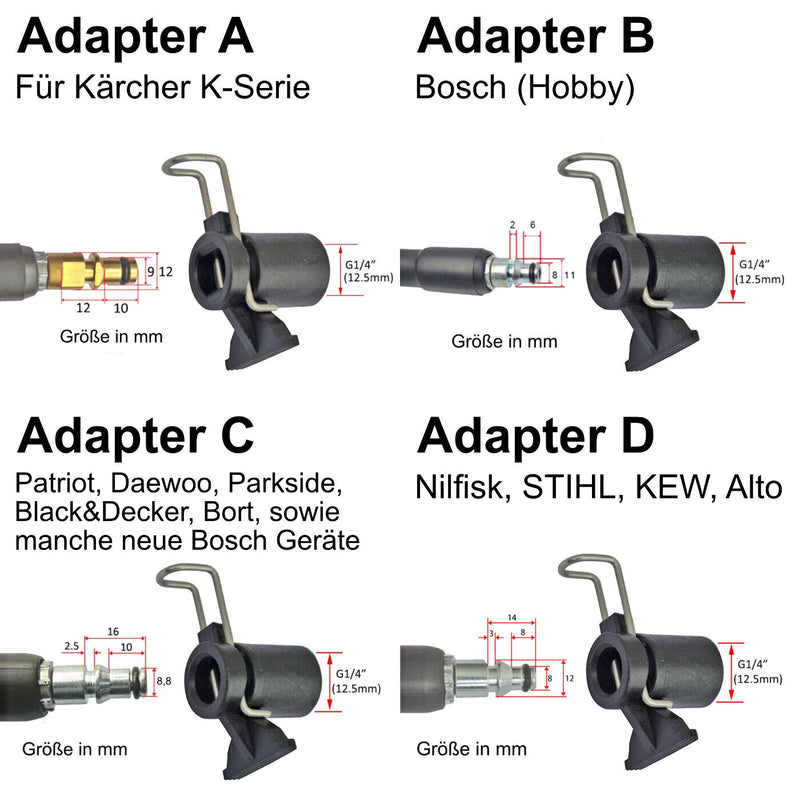 Schlauchverbinder Adapter von Nifisk Parkside B&D Lavor zu Kärcher Quick Connect