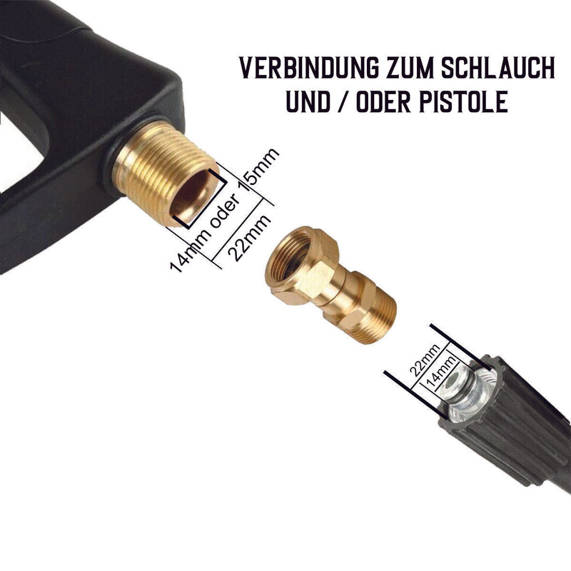 Adapter M22 AG (14 oder 15mm) auf M22 IG Adapter für Hochdruckreiniger drehbar