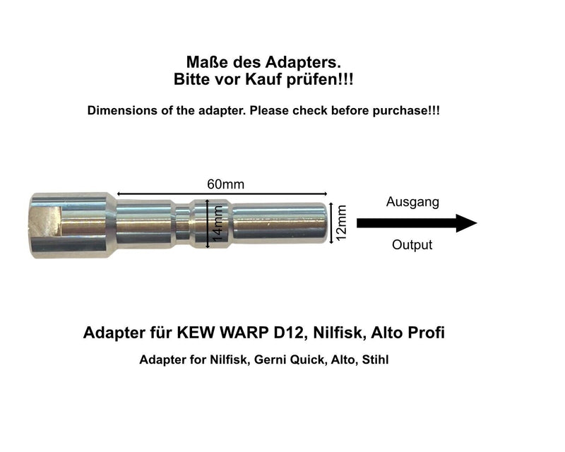Adapter für Nilfisk D12 Bajonett Kärcher kompatibel zu Wap Alto Kew STIHL