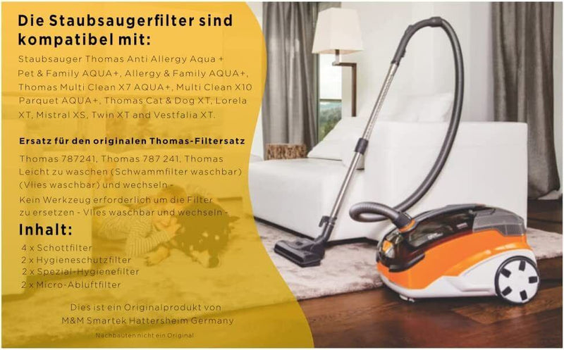 2x FILTER-SET 10-teilig für Thomas Aqua+ Pet & Family Allergy & Family Multi