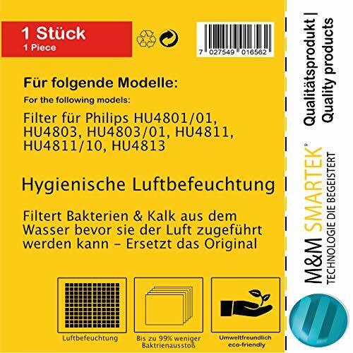 1x Luftfilter für Philips Luftbefeuchter Ersatz HU4801 HU4802 HU4803 HU4811 HU4813