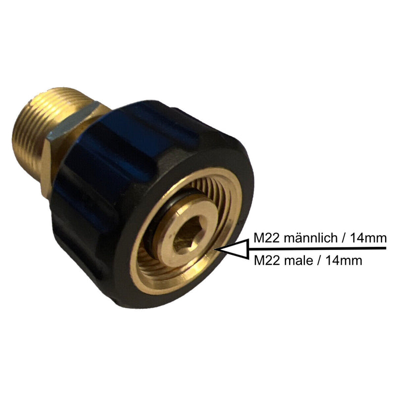 Hochdruckreiniger Anschluss M22 auf M15 Gewinde IG Schlauchverbindungsteil