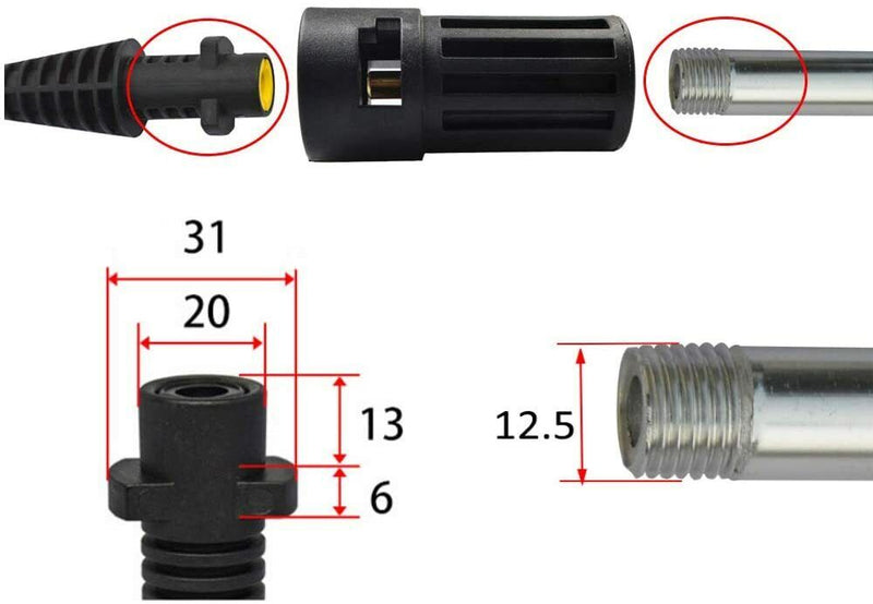 Adapter für Kärcher Buchse auf Parkside Hochdruckreiniger Umrüstungskit 1/4"