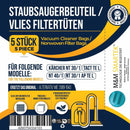 5x Vlies Staubsaugerbeutel für Kärcher wie 2.889-154.0 Kärcher NT 30/1 30 L 30L Vlies - 5-vlies-filtertuten-fur-karcher-wie-2-889-154-0-karcher-nt-30-1-30-l-30l-vlies von M&M Smartek®