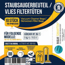 10 Beutel & 1x Filter geeignet für Kärcher 2.889-154.0 Kärcher NT 30/1 30 L 30L - 10-beutel-1x-filter-geeignet-fur-karcher-2-889-154-0-karcher-nt-30-1-30-l-30l von M&M Smartek®