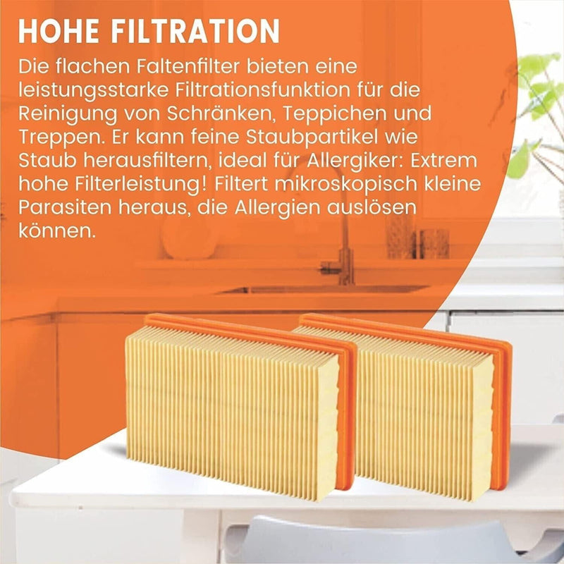 5x Flachfaltenfilter für Kärcher NT35/1 45/1 55/1 TACT Te M, Ap wie 6.904-367.0