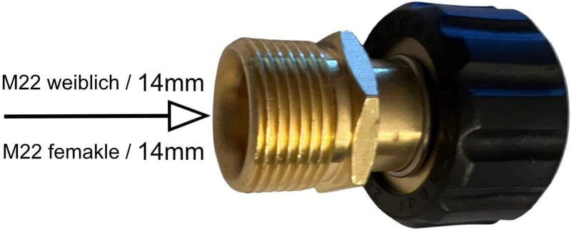 Hochdruckreiniger Anschluss M22 auf M15 Gewinde IG Schlauchverbindungsteil