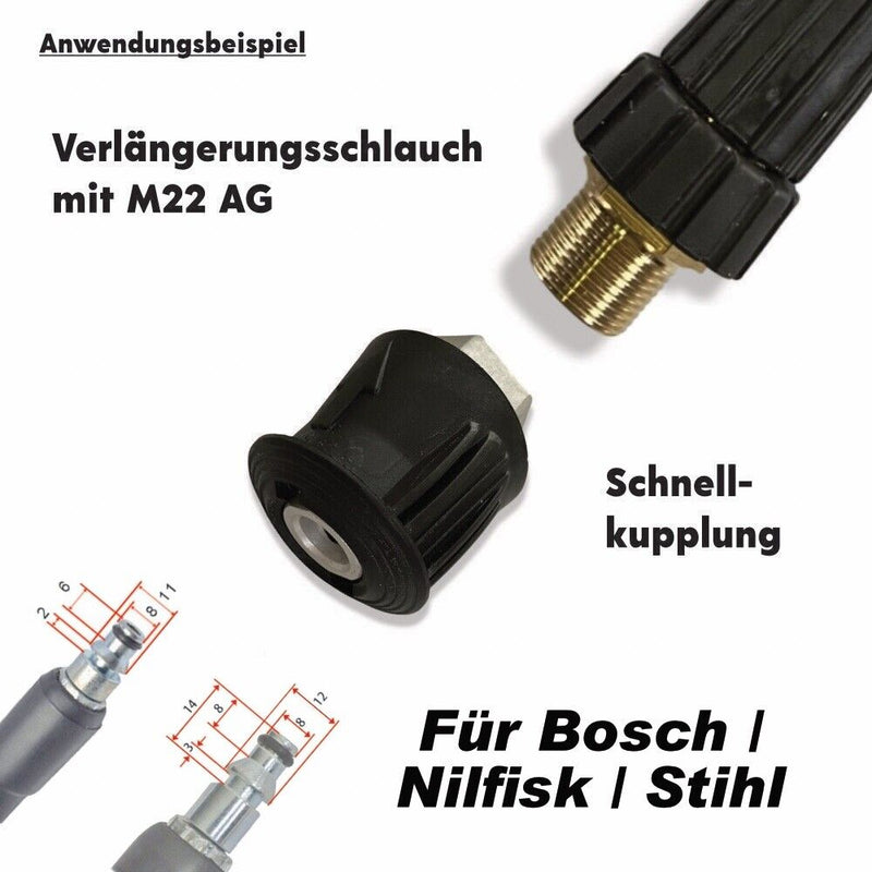 Adapter für Nilfisk Bosch Stihl mit Quick Connect Anschluss Hochdruckreiniger