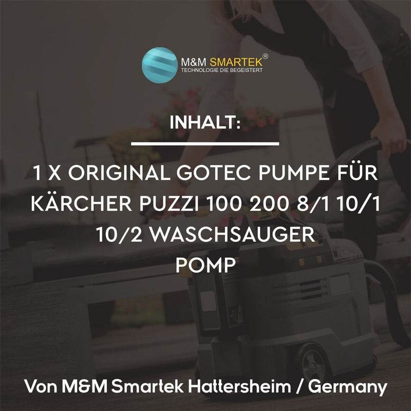 Original Pumpe Gotec für Kärcher Puzzi 100 200 8/1 10/1 10/2 Waschsauger Pomp