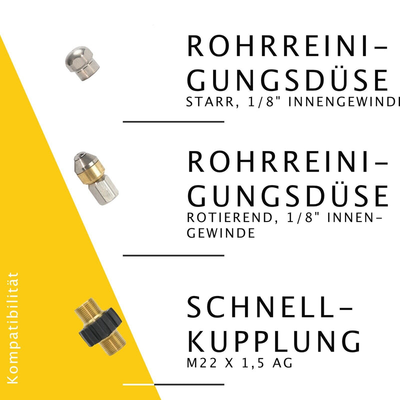 30 m Rohrreinigungsschlauch Set PROFESSIONAL 4-teilig für Kärcher Kränzle HD HDS